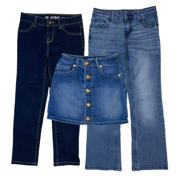 Cat & Jack Other - Cat & Jack Girls Lot of (3) Denim Bottoms, 2 Pair of Jeans, 1 Skirt, Size 6